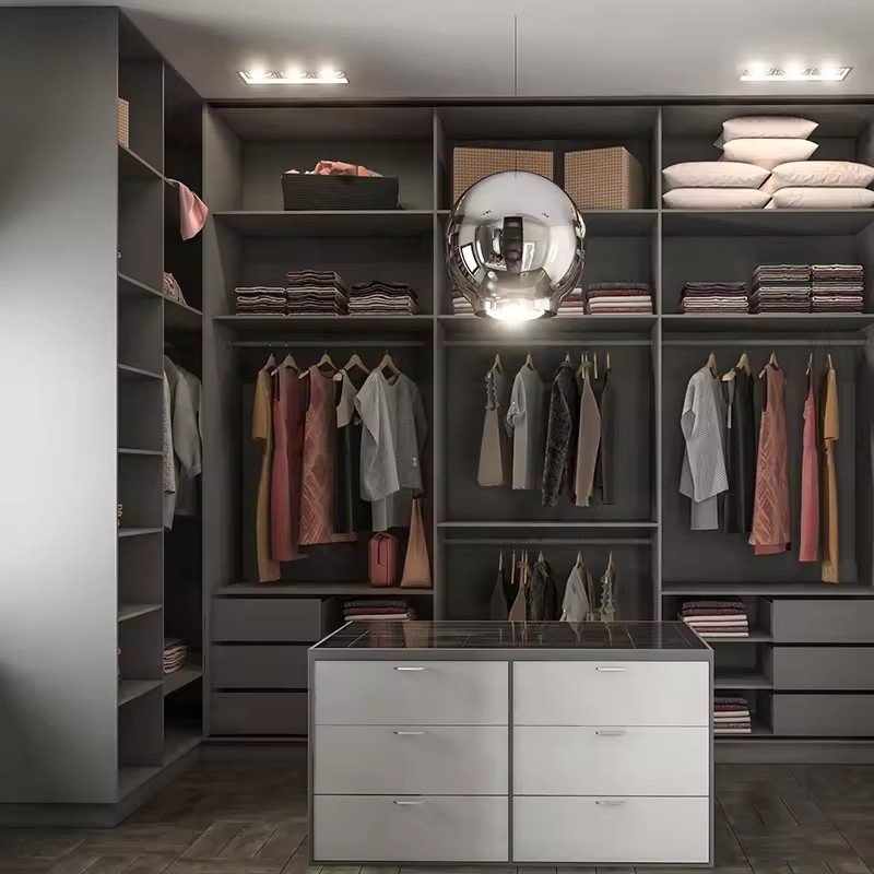 Modern design bedroom walk in closet cabinets custom wardrobe set bedroom furniture sliding door wardrobes with mirror