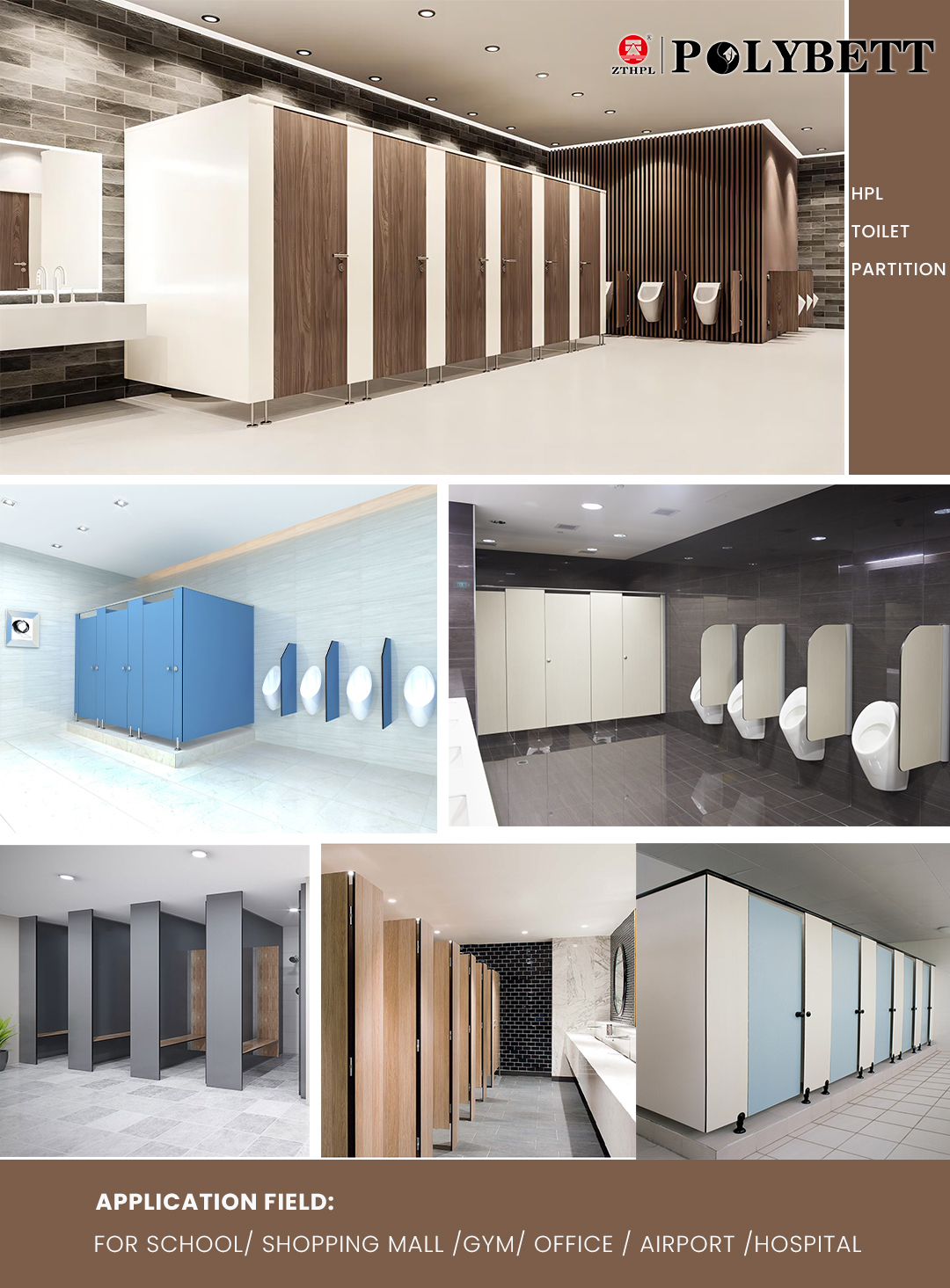 compact laminate board for toilet partitions Application field