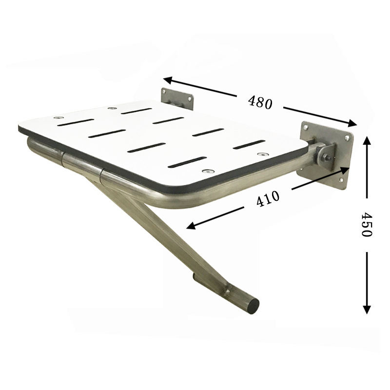 Sturdy Stainless Wall Mount Fold-up Disabled Elderly Shower Seat